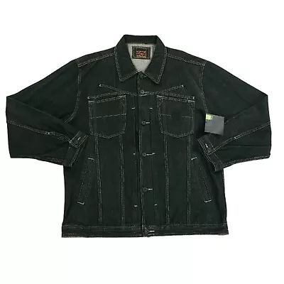 NWT Vintage Marithe Francois Girbaud Denim Jacket Black Jean Trucker Mens Sz 3XL • $87.64