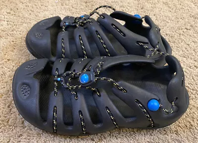 Mion Black Waterproof Pull Tie Closed Toe Sandals Size 7 EUC Men's • $48