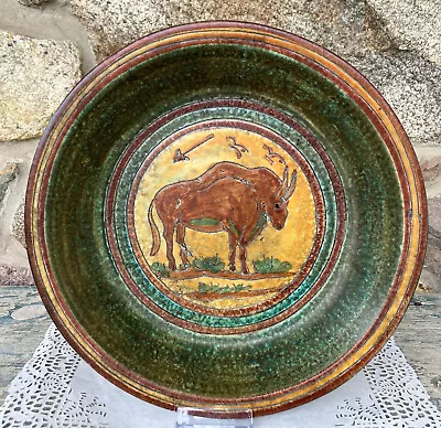 Sgraffito 12  Bowl - Minoan Bull Motif  - Italy P.V. - Peasant Village • $13