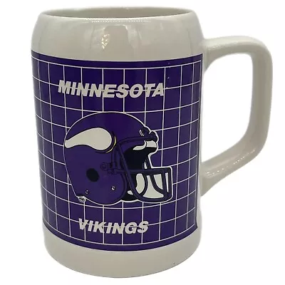 Vintage Minnesota Vikings Ceramic Mug Beer Stein Purple Licensed NFL 90s Papel • $17.95