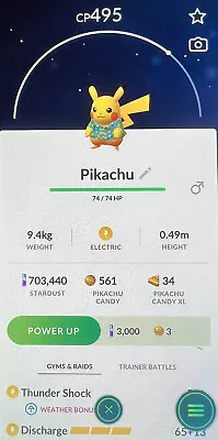 Pokémon Go Non Shiny Pikachu Blue Citrus Shirt Jeju Island • $1.25