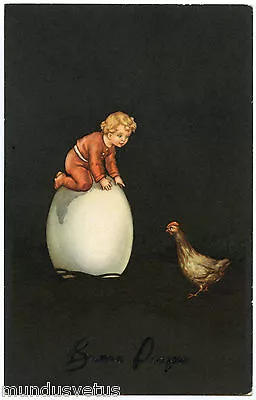 Lovely Small Fille. Pretty Little Girl. Poule. Hen. Paques. Easter. Oeuf.egg • $21.71