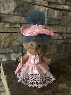 Monkey Faced Troll Doll! 4” Unmarked Fur Hair Blue Eyes! New Outfit!  • $19.95