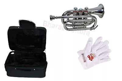 Professional Classical Marching Pocket Trumpet Band Bb Indian Flat Steel Trumpet • $119.38