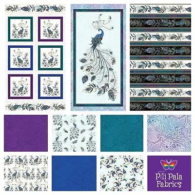 £9.50 • Buy Peacock Flourish Collection By Ann Lauer For Benartex Premium 100% Cotton Fabric