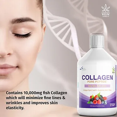 £25.99 • Buy Collagen STRONG Hydrolysed Marine Liquid Drink. Peptide 10,000mg  + Vitamin C B 