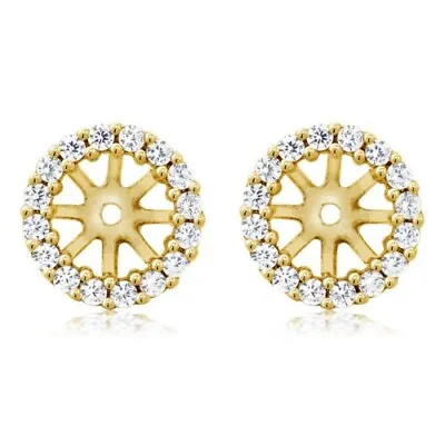 $30 • Buy 925 Yellow Gold Plated Sterling Silver Earring Jackets For 5mm Round Studs