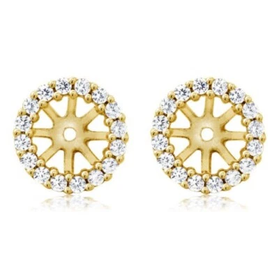 $30 • Buy 925 Yellow Gold Plated Sterling Silver Earring Jackets For 5mm Round Studs