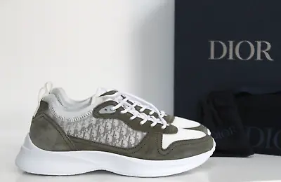 New Sz 8  / 41 DIOR B25 Runner Gray Suede Logo Lace Up Sneaker Men Shoes • $845