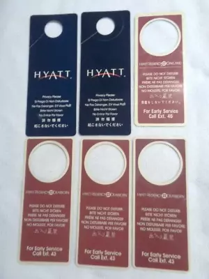 Vintage Lot Of 6 1980s-2000s Hyatt Regency Hotels DO NOT DISTURB Door Signs • $3.49