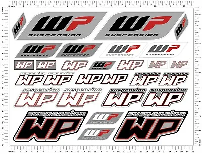 WP Shock Fork Laminated Stickers White Power Sponsor Decal KTM Duke Honda Suzuki • $29.84