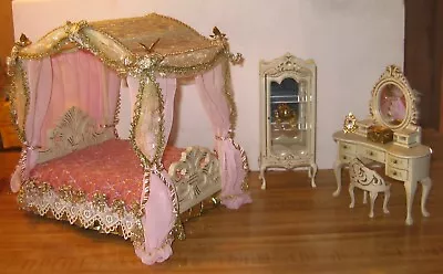 Cinderella's Suite Of Dreams Bedroom Furniture Franklin Mint + Mini Tea Set • $200