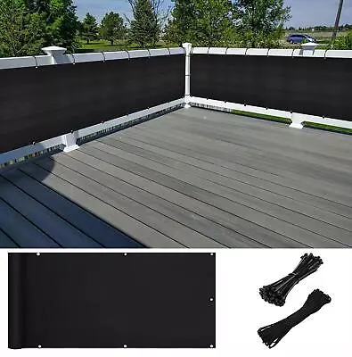 Black Garden Privacy Screen Net Fence Balcony Sun Shade Windbreak UV Panel Cover • £12.99