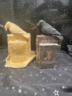 Latex Rubber Mould Mold Crow Raven On Witch Potion Books Halloween Gothic Decor • £22.50