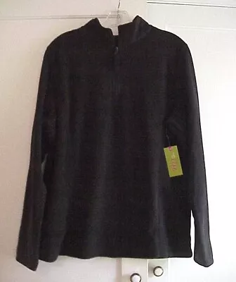 Made For Life Women's Pull Over Neck Zipper Black Fleece Top Size XL ~ New W/Tag • $9.99