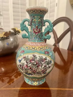 9  H Qianlong Marked Chinese Famille Rose Porcelain Flower Bottle Vase • $144.95