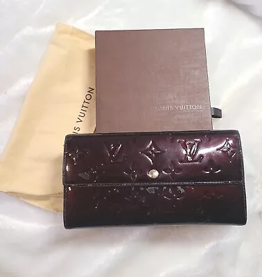 Louis Vuitton | Amarante Monogram Vernis Sarah Patent Leather Long Wallet W/ Box • $268