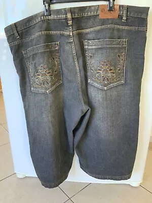 OldSkool Urban Wear Sz50 BIG Men’s Denim Shorts Embroidered Pockets Relaxed • $11.69