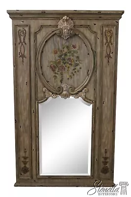 62524EC: LABARGE Large Italian Painted Trumeau Mirror  • $1295