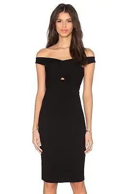 MASON By Michelle Mason Cross Strap Off Shoulder Black Dress Sz M NWT $414 A4 • $39.98