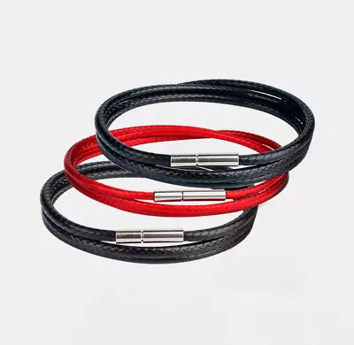 Stainless Steel Clasp 2mm Wax Leather Bracelet Necklace Cord String Chain 7-28  • $3.95