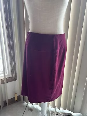 J. Jill Wearever Collection Smooth Fit Pencil Skirt Knit Black Small Raspberry • $15