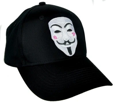 $18.70 • Buy V For Vendetta Mask Blk Baseball Cap Hat Snapback Movie Anonymous Hacker Villain
