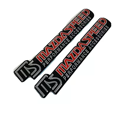 2 Pair Mazdaspeed Aluminum Red Badge Emblem Sticker 2000 Mazda Mx-5 Miata Jdm • $16.99