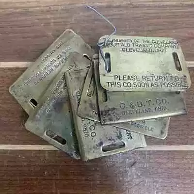 Vintage Cleveland/Buffalo Steamship Brass Luggage Tags • $345