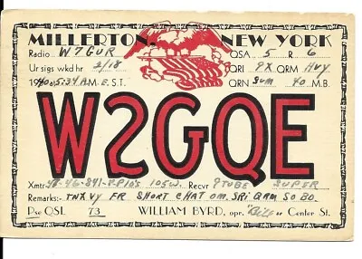 QSL  1940 Millerton New York   Radio Card • $6.02