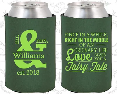 Personalized Wedding Can Holders Custom Holder (543) Fairy Tale Wedding Favors • £132.07