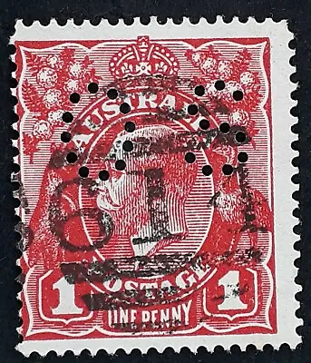 $20 • Buy Undated Australia 1d Red KGV Stamp Numeral CDS 614 Portarlington Victoria P/M