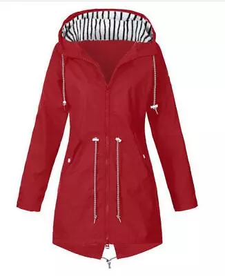 Plus Size Women Jacket Waterproof Coat Ladies Outdoor Wind Rain Jacket Coat • £13.99