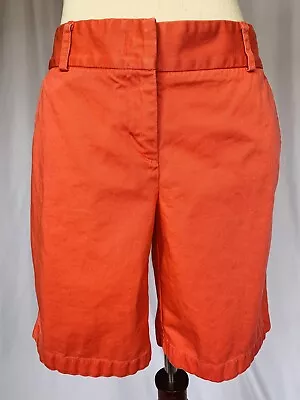 J CREW Womens Cotton Twill Bermuda Shorts Coral Size 8 • $14