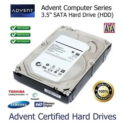 £26.24 • Buy 1TB, 1000GB Advent DT1403 Tower 3.5  SATA Hard Drive (HDD) Replacement / Upgrade