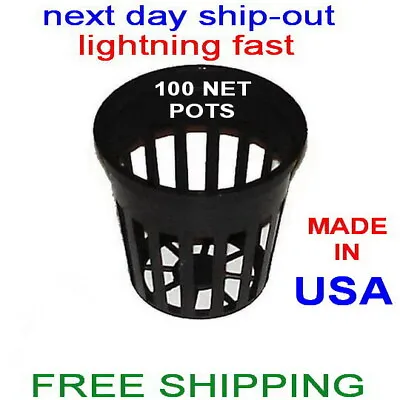 2  Inch NET POT CUPS 100 FOR HYDROPONIC GROW BOX SYSTEM & CLONE (quick Ship-out) • $19.95
