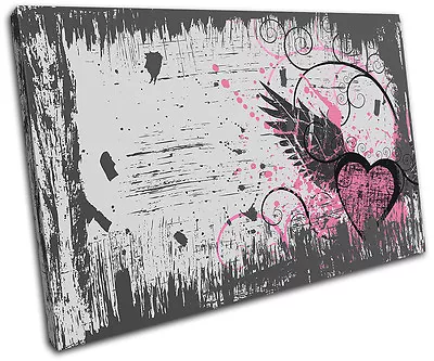 Abstract Grunge Vector Love SINGLE CANVAS WALL ART Picture Print VA • $109.99