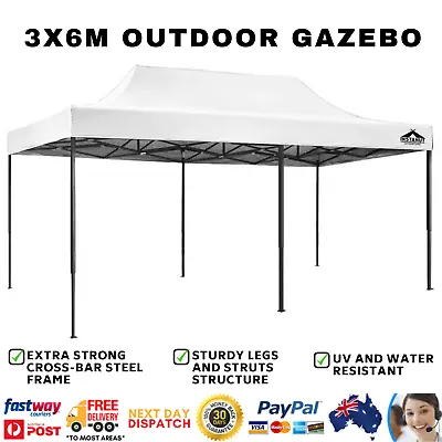$238.01 • Buy 3X6M Outdoor Gazebo White Garden Market Canopy Pop Up Shelter Party Tent Carport