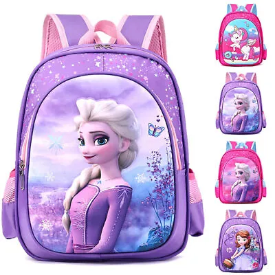 $25.07 • Buy Unicorn Elsa Sofia Princess Backpack Cartoon For Kids Girls Rucksack School Bags