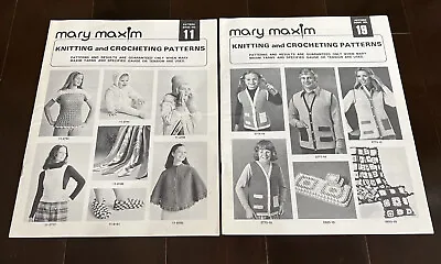 Mary Maxim Vintage Knitting And Crocheting Patterns Book 11 And 19 Granny Square • $13.95