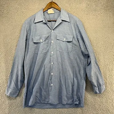 $39.83 • Buy Vintage Dickies Shirt Men's Extra Large 16 Blue Chambray Lightweight Work 90s