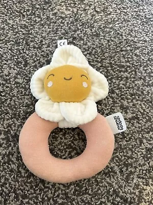 Mamas & Papas Baby Toddler Soft Toy Flower Ring Rattle Grateful Garden • £5