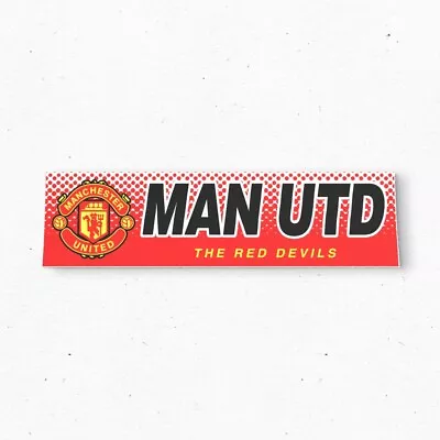 Manchester United FC Bumper Sticker - Soccer Vintage Style - Vinyl Decal 90s • $12.99