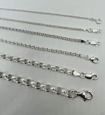 925 Sterling Silver Women's Men's Rolo Link Chain Necklace 2mm-8mm 16 -30  • $32.39