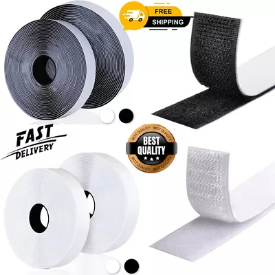 8M Double Sided Sticky Tape | Hook And Loop Strip Tape | Self Adhesive Fastening • £9.25