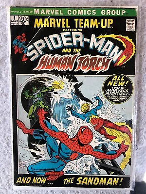 MARVEL TEAMUP #1**APP Of SPIDEY&HUMAN TORCH **VF/VF+**KANE CVR* SILVER 1972 • $50