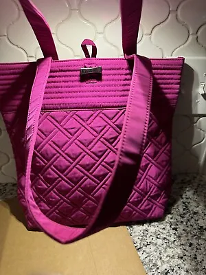 NWOT Vera Bradley Quilted Purse Tote Bag Fuchsia Pink Toggle Closure 13x12” • $12.48