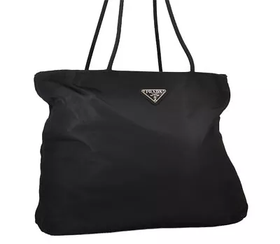 Authentic PRADA Vintage Nylon Tessuto Shoulder Tote Bag Black 0088J • $69