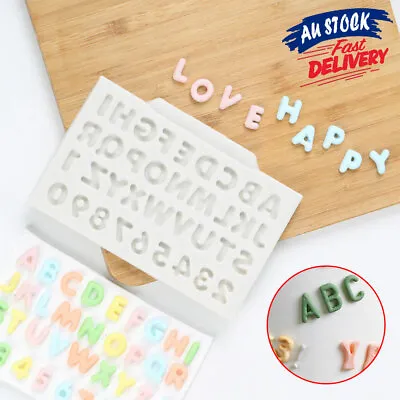 $5.98 • Buy Alphabet Cake Mold Decor DIY Fondant Silicone Mould Biscuit Cutter Letter&Number
