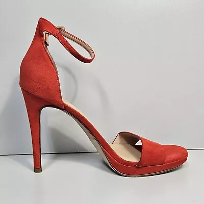 Michael Shannon Shoes Women's Size 9 Red High Heels Angelica Faux Suede • $19.95